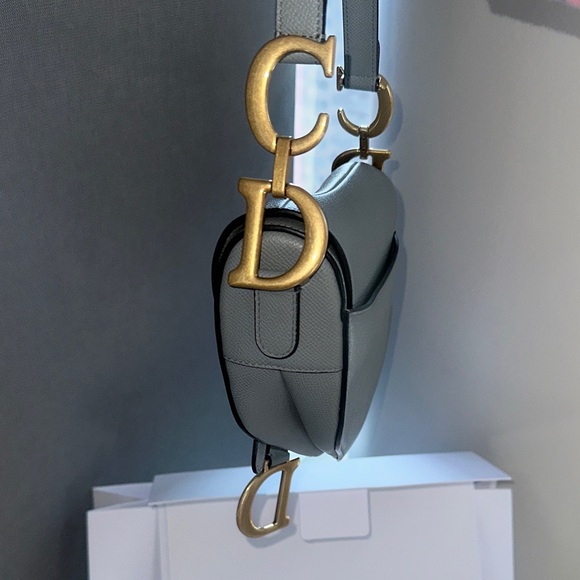 FULL SET - Dior Saddle Bag Grey with Gift Bag and Dust Bag - Picture 10 of 12